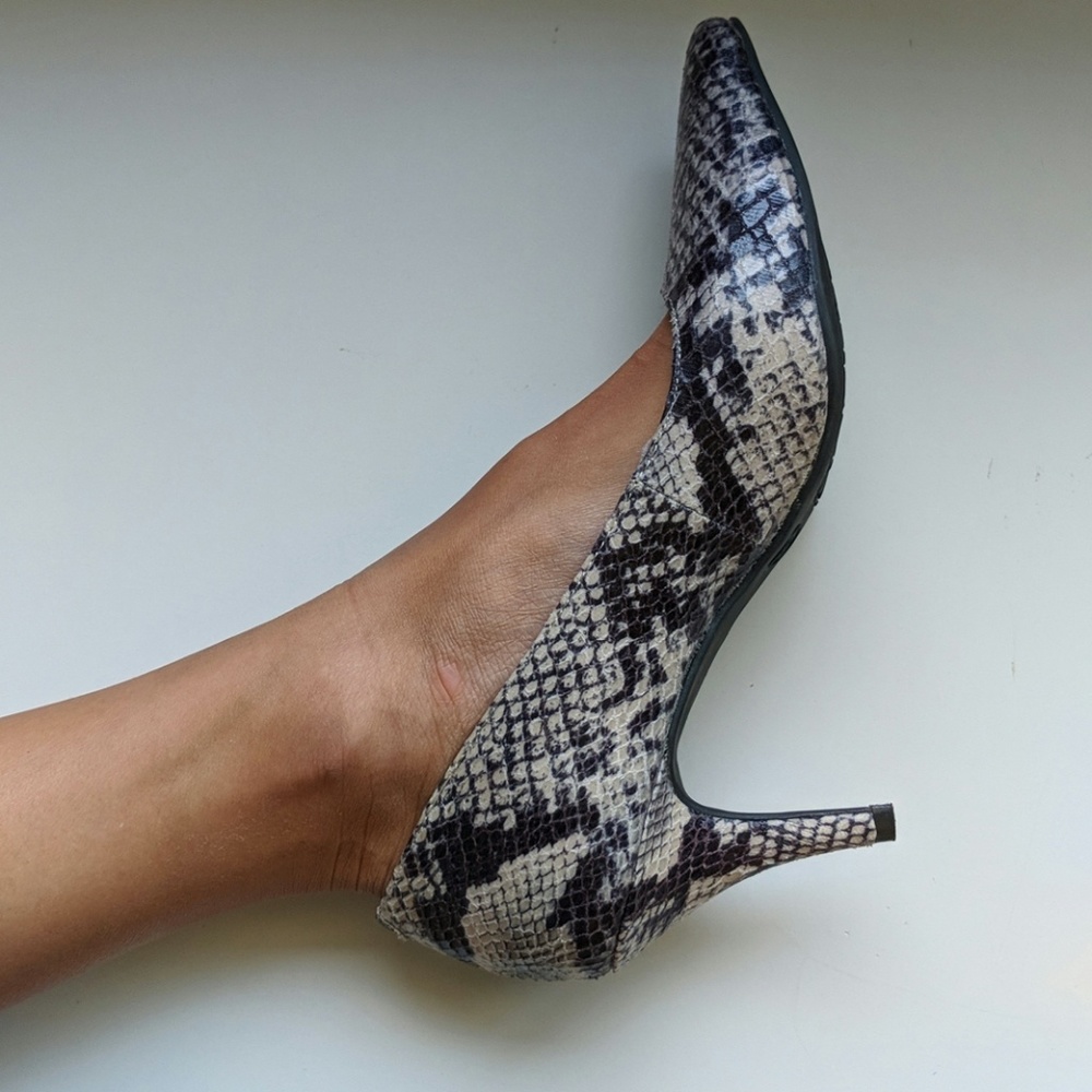 Snake skin patterned heels
